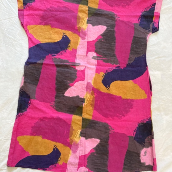 KAKTUS Plus Made In Italy Linen Brush Stroke Dress - Picture 13 of 15